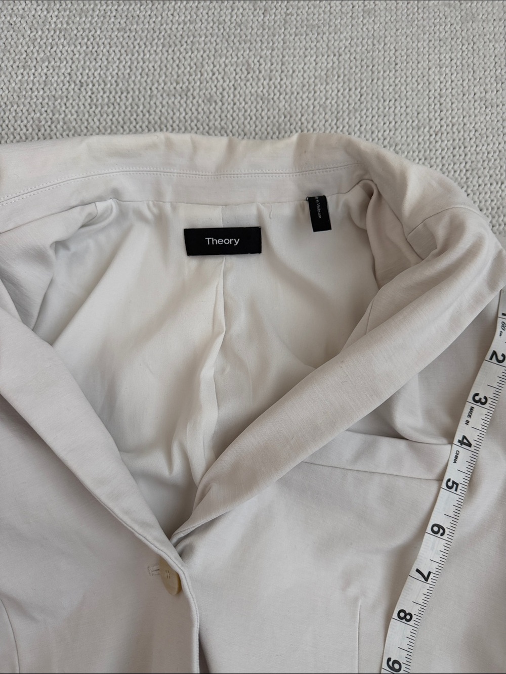 Theory Cotton Blazer Off White Size 6 - Picture 6 of 12